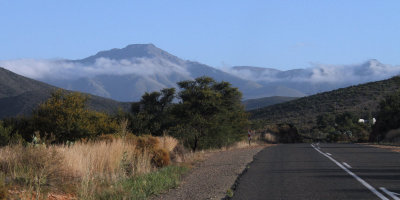 Early morning approaching the mountains