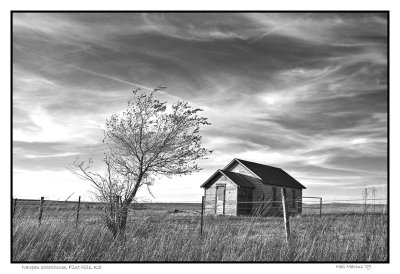 Deserted schoolhouse, Flint Hills in Kansas