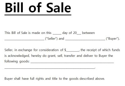 Bill of Sale in Tennessee
