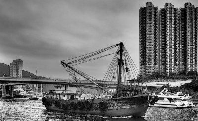 Trawler returning to the Harbour, Aberdeen, Hong Kong