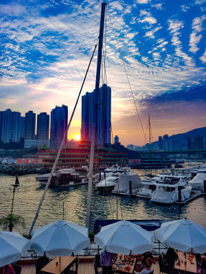 Sunset from the Aberdeen Boat Club, Hong Kong