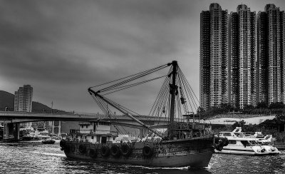 Trawler returning to the Typhoon Shelter