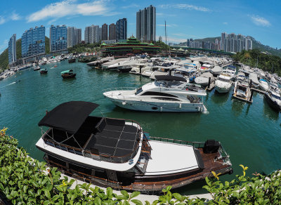 Harbour view from the Aberdeen Boat Club, Hong Kong Island South