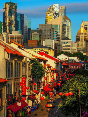 Afternoon Sunlight in Singapore's Chinatown