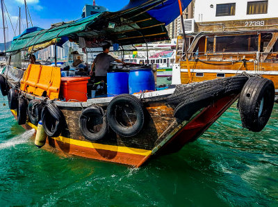 Cooking sampan, Aberdeen Typhoon Shelter, Hong Kong