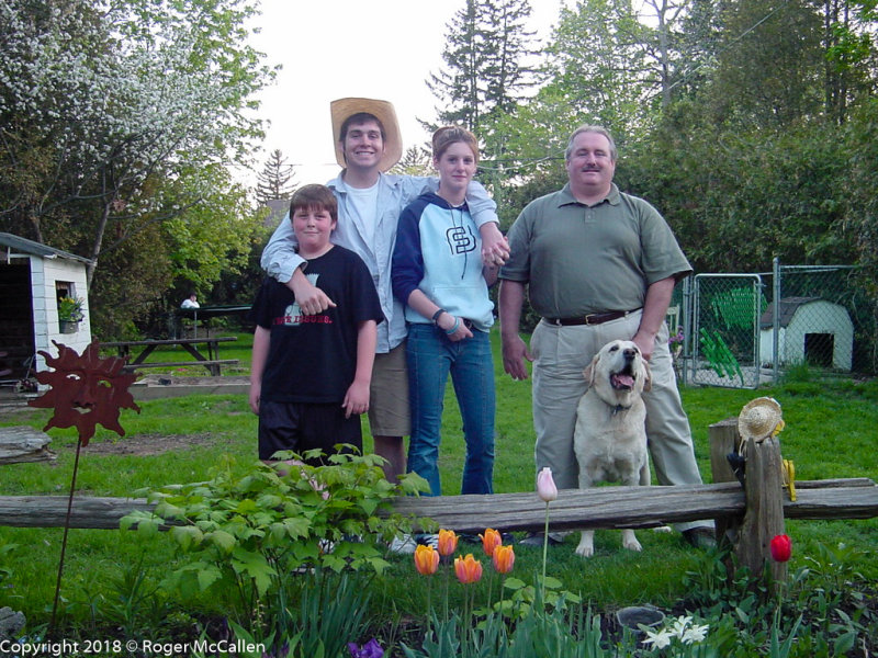 Thomas, Patrick and Nadine, Me and Tramp