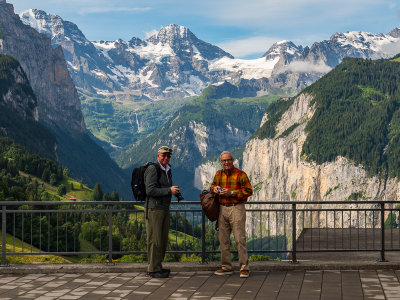 Mike and Tony at the Wengen train station
