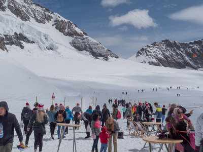 Out in the July snow on the Jungfrau