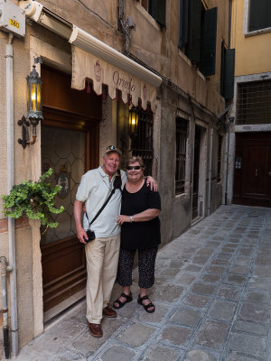 Mike and Jan in front of our hotel