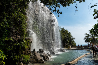 Nice castle waterfall.