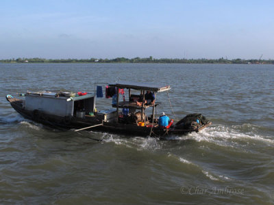 A Unique Boat on the Mekong