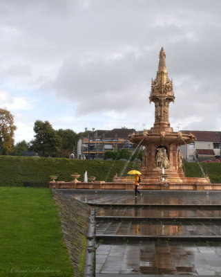 Doulton Fountain on a Rainy Day