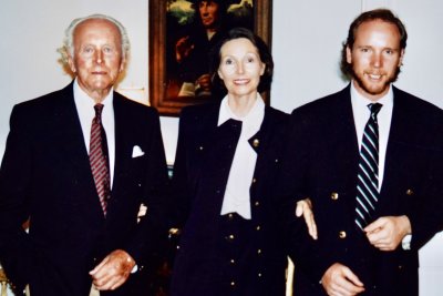 Dr. Josef Issels, Ilse Marie Issels, Dr. Christian Issels, at home in Palm Beach, 1996