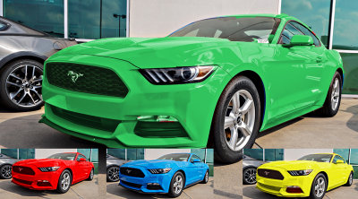 A Mustang in four colors.