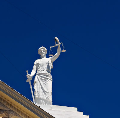 Courthouse detail, Lady Justice