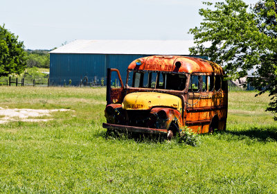 A well used school bus in Cistern, Tx