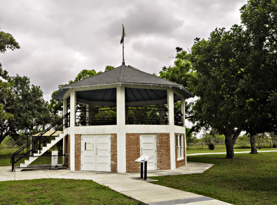 Raised gazebo on the battleground