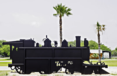 Locomotive cutout at the depot