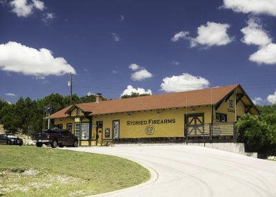 This retired train station was moved from Dumas TX to its currrent location.