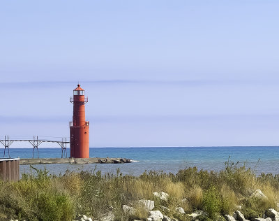 The Algoma harbor lighthouse