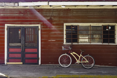 Door, window and bicycle