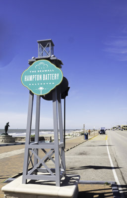 Light tower marking the Hampton Battery