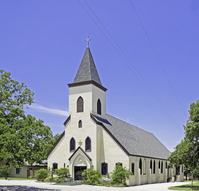Sacred Heart catholic church, Rockne, TX. Parish established in 1876.