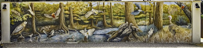 Wall mural outside the Flora and Fauna Hotel
