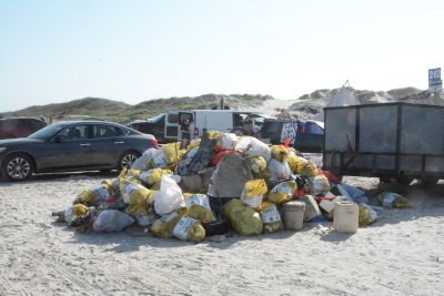 Some of the Trash and Debri picked up from the beach over Earth Day Weekend 2017