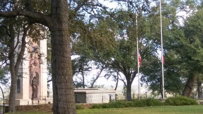 Texas State Park above LaGrange Texas with the Mosoleum holding the Black Bean Incident Dead