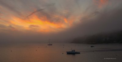 Foggy Sunset on Linekin Bay