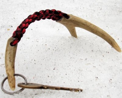 Antler & paracord keychains carved