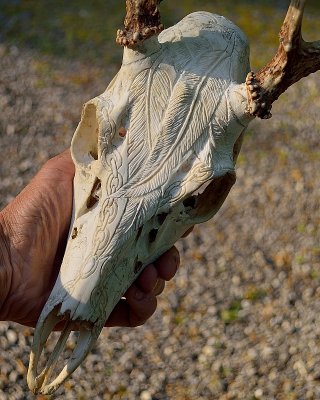 Broken arrow carved