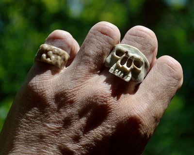 Antler skull ring #1