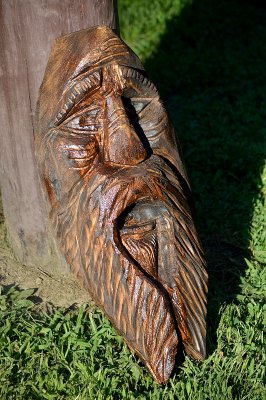 1/2 log face birdhouse beginning