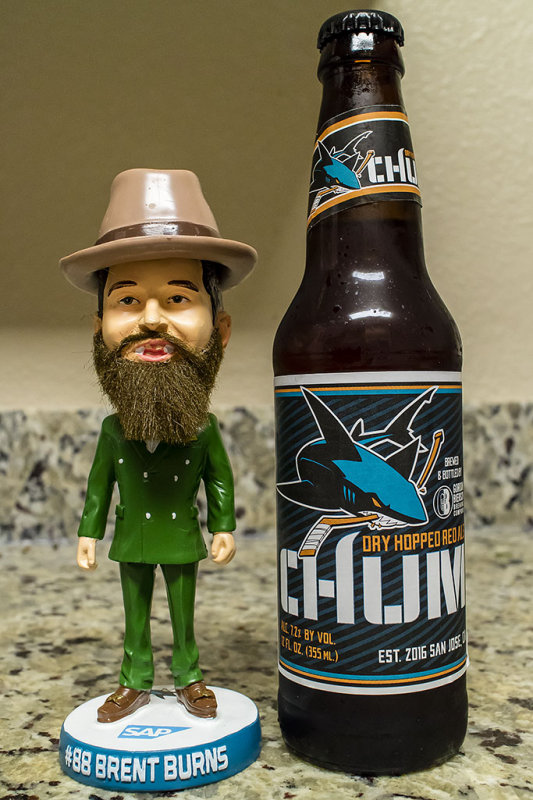 4/19/2017  Brent Burns Bobblehead and San Jose Sharks Chum Red Ale