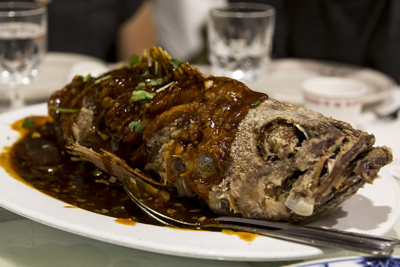 Crispy, fried Whole Rock Cod