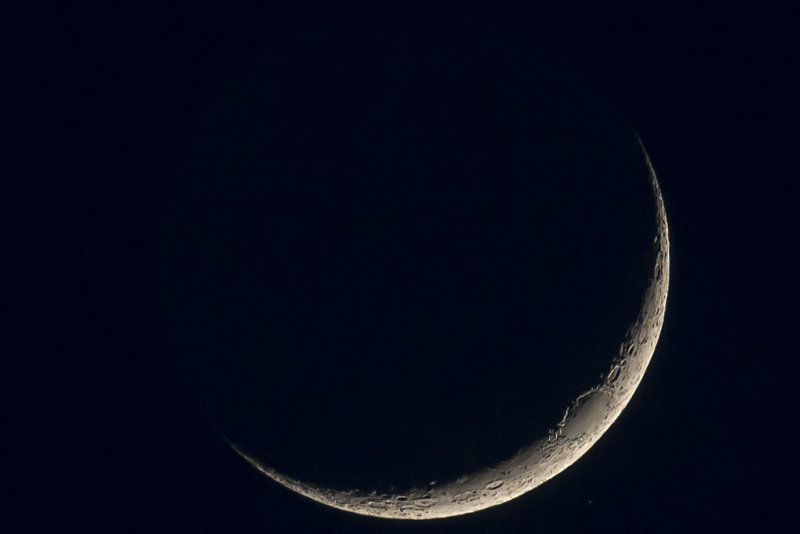 1/19/2018  Waxing Crescent with 7% of the Moon's visible disk illuminated