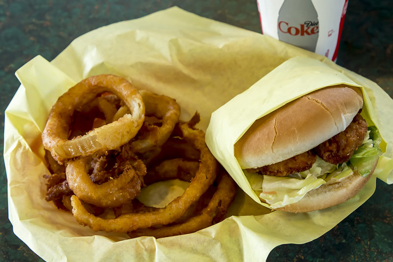 8/27/2018  Fried Chicken Burger and Onion Rings