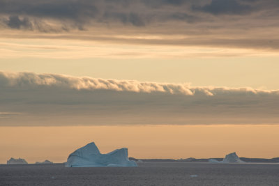 Iceberg at sunset - sunrise 3 hours later- never got dark