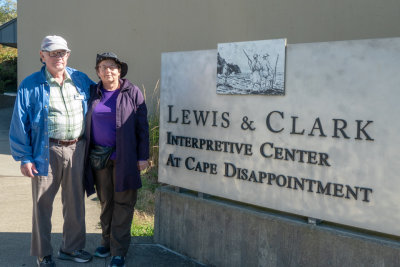 Minnie & Phil at the Lewis & clark Interpretive Center at Cape Disappointment