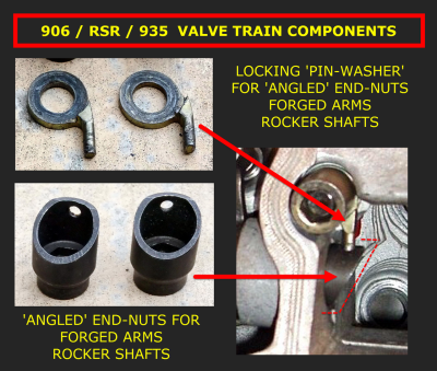 911 RSR / 935 Rocker-Shaft Barrel End-Nut and Locking Pin-Washer Installed in Engine