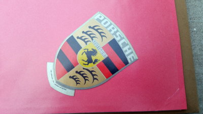 Porsche Crest Decal Large Format OEM NOS - Photo 1