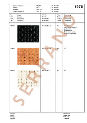 Échantillons de Couleurs et de Garnitures / Type: 911 T E S + 914 914/6, ā partir de mod 70 - Page 27
