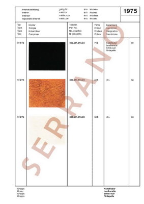 Échantillons de Couleurs et de Garnitures / Type: 911 T E S + 914 914/6, ā partir de mod 70 - Page 30