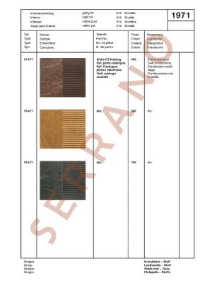 Échantillons de Couleurs et de Garnitures / Type: 911 T E S + 914 914/6, ā partir de mod 70 - Page 38
