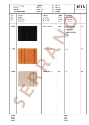Échantillons de Couleurs et de Garnitures / Type: 911 T E S + 914 914/6, ā partir de mod 70 - Page 54