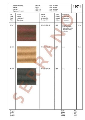 Échantillons de Couleurs et de Garnitures / Type: 911 T E S + 914 914/6, ā partir de mod 70 - Page 60