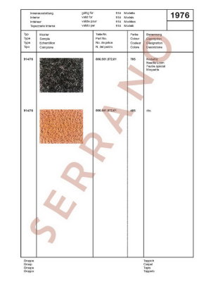 Échantillons de Couleurs et de Garnitures / Type: 911 T E S + 914 914/6, ā partir de mod 70 - Page 66