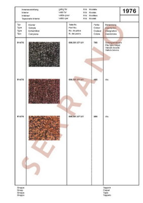 Échantillons de Couleurs et de Garnitures / Type: 911 T E S + 914 914/6, ā partir de mod 70 - Page 67